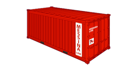 Disegno vettoriale del container Messina Line 20'