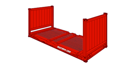 Vector drawing of Messina Line 20' Flatrack container