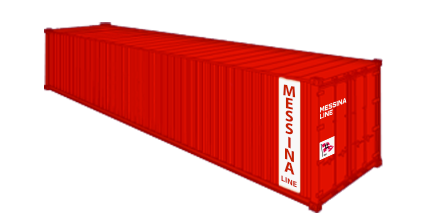 Disegno vettoriale del container Messina Line 40' Box High Cube container