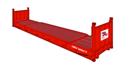 Vector drawing of Messina Line 40' Flatrack High Cube container