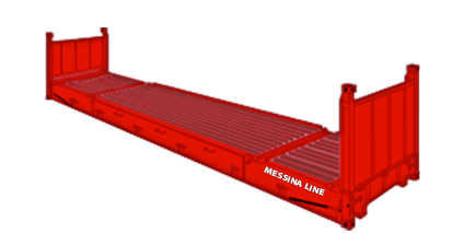 Vector drawing of Messina Line 40' Flatrack container