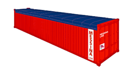 Disegno vettoriale del container Messina Line 40' Open Top container