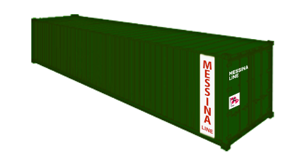 Disegno vettoriale del container Messina Line 40' Pallet Wide container